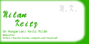 milan keitz business card